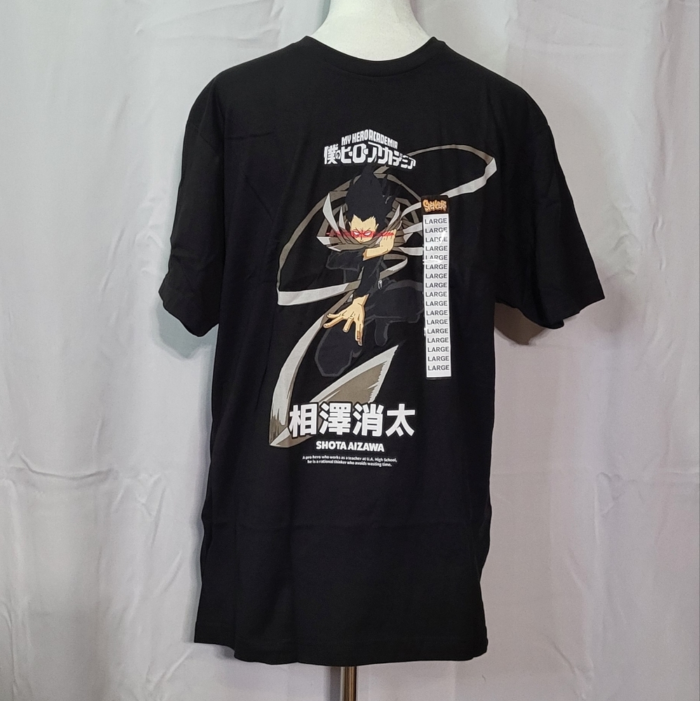 Spencer's Men's NWT My Hero Academia Shota Aizawa Black Graphic T-Shirt Sz Large - Picture 5 of 9